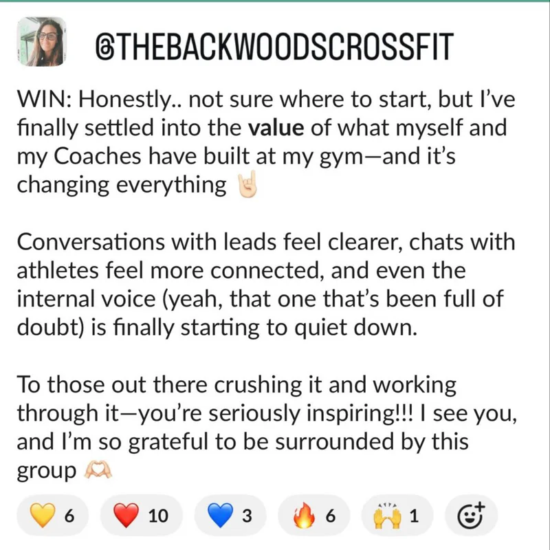 The Backwoods CrossFit owner sharing the impact of staff development