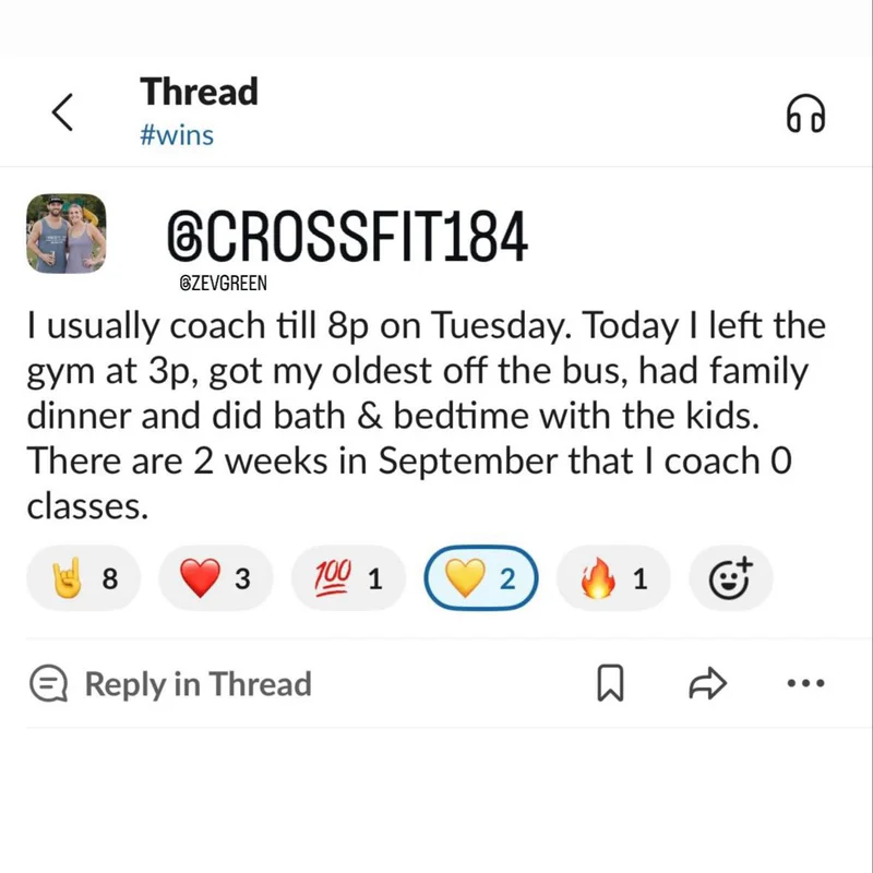 CrossFit 184 owner sharing how staff development created more family time