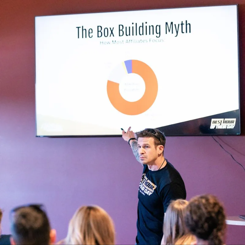 Jason Ackerman teaching affiliate owners how to build a stronger gym
